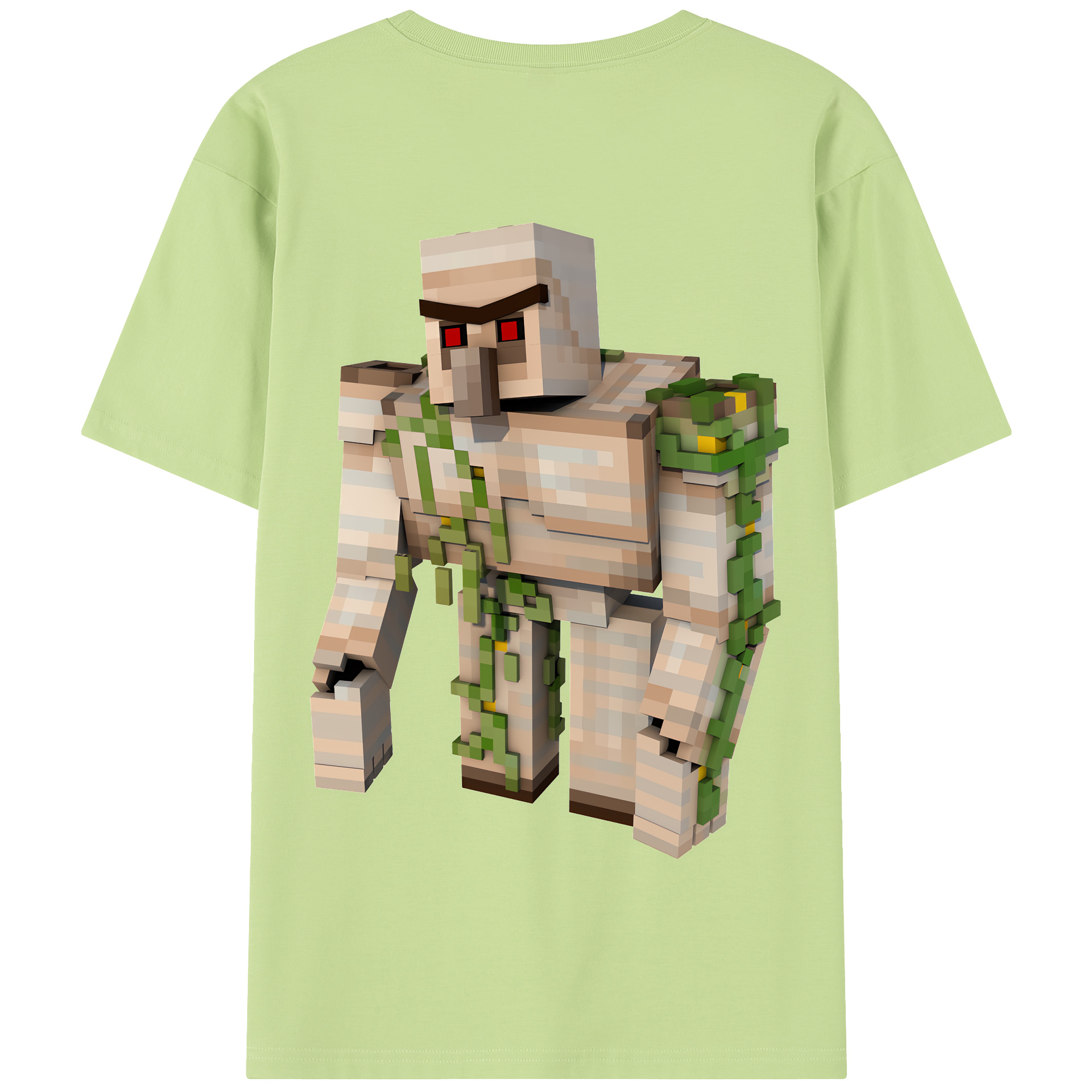 （画像用） マインクラフト ブロックの世界 Minecraft MC Block world 綿100％半袖Tシャツ（背面プリント）